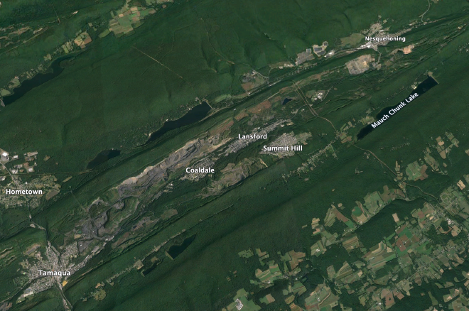A screenshot of the Panther Valley on google earth